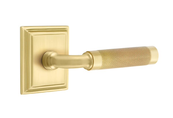 Emtek Select R-Bar Knurled Lever Wilshire Rosette