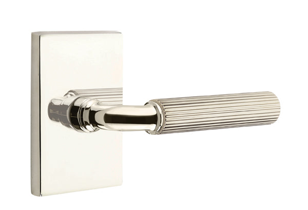 Emtek Select R-Bar Straight Knurled Lever Modern Rectangular Rosette