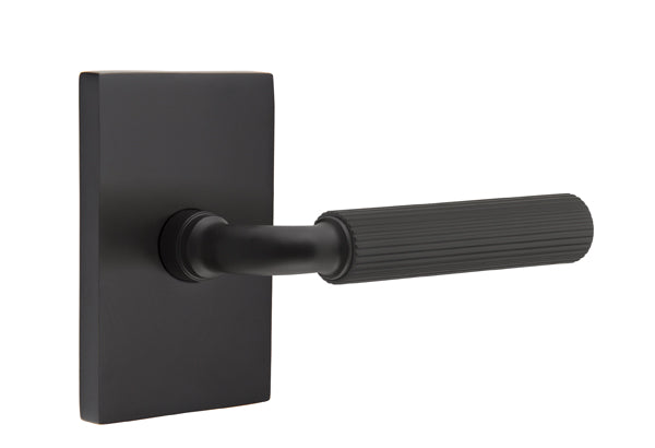 Emtek Select R-Bar Straight Knurled Lever Modern Rectangular Rosette