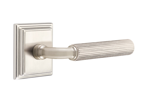 Emtek Select R-Bar Straight Knurled Lever Wilshire Rosette
