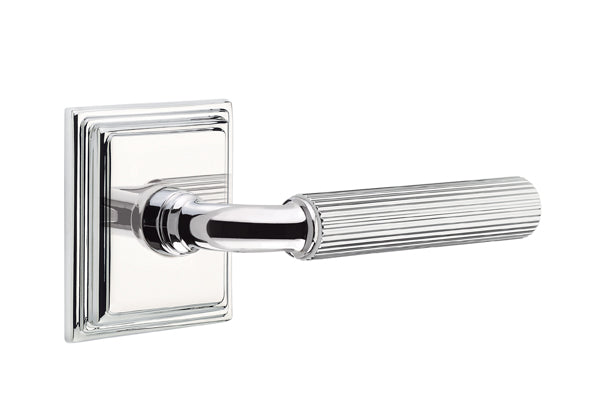 Emtek Select R-Bar Straight Knurled Lever Wilshire Rosette