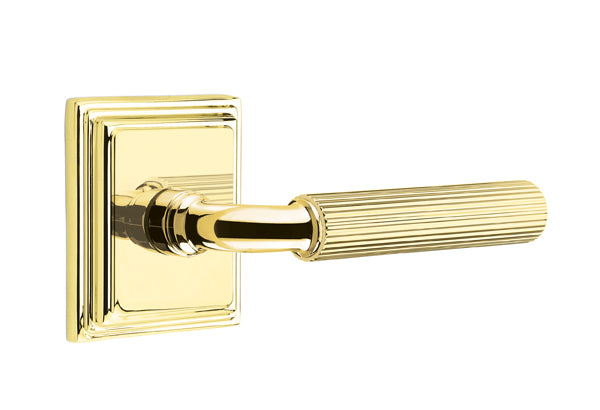 Emtek Select R-Bar Straight Knurled Lever Wilshire Rosette