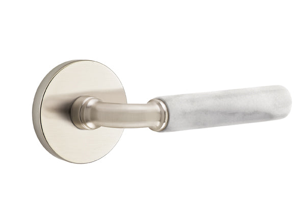 Emtek Select R-Bar White Marble Lever Disk Rosette
