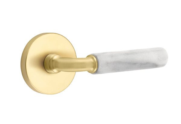 Emtek Select R-Bar White Marble Lever Disk Rosette