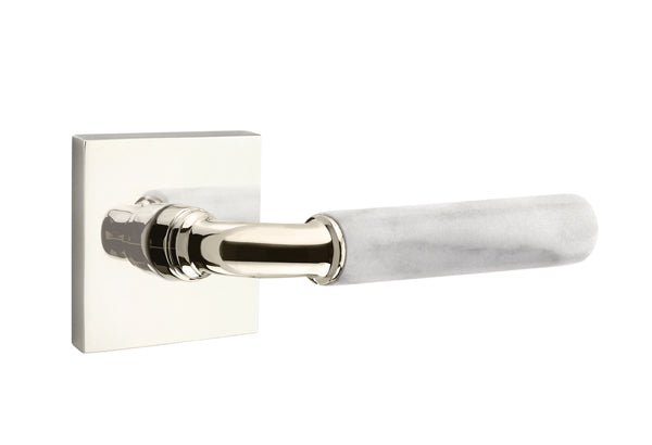 Emtek Select R-Bar White Marble Lever Square Rosette