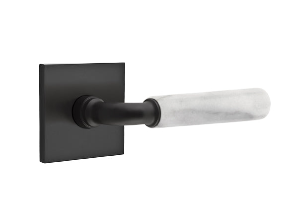 Emtek Select R-Bar White Marble Lever Square Rosette