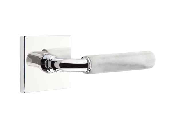 Emtek Select R-Bar White Marble Lever Square Rosette