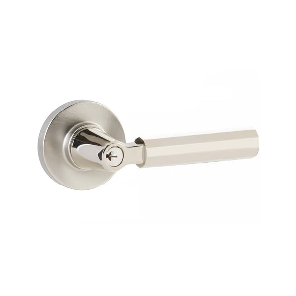 Emtek Select Key in L Square Faceted Lever Disk Rosette