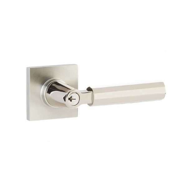 Emtek Select Key in L Square Faceted Lever Square Rosette