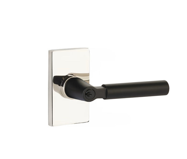 Emtek Select Key in L Square Smooth Lever Modern Rectangular Rosette