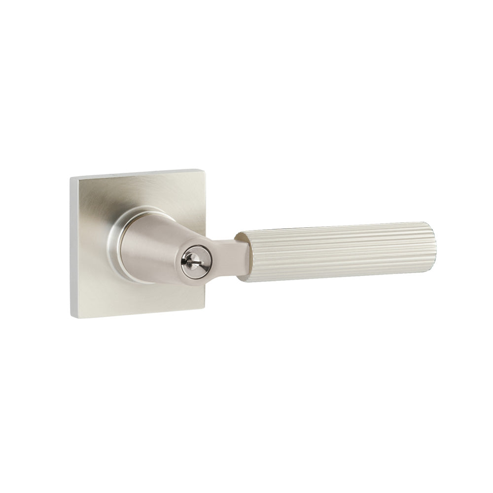 Emtek Modern Rectangular Single Point Lockset with Key in L Square Select Handles