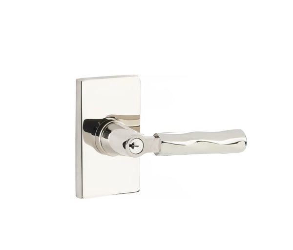 Emtek Select Key in L Square Tribeca Lever Modern Rectangular Rosette