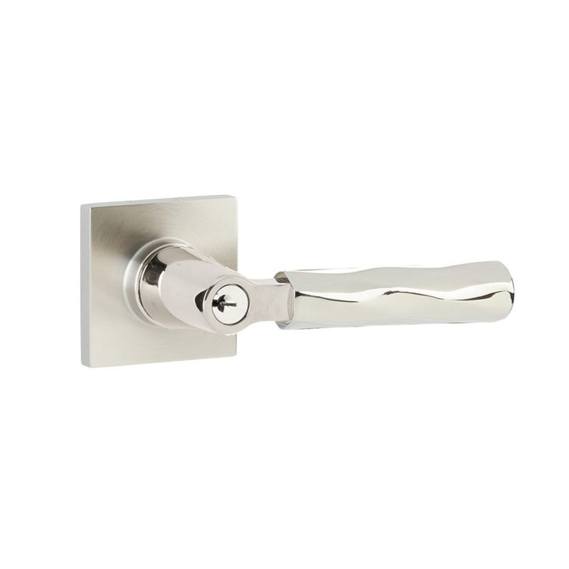 Emtek Modern Rectangular Dummy Two Point Lockset with Key In L Square Select Handles