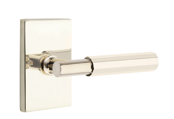 Emtek Select T-Bar Faceted Lever Modern Rectangular Rosette