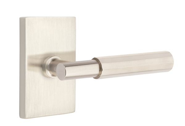 Emtek Select T-Bar Faceted Lever Modern Rectangular Rosette