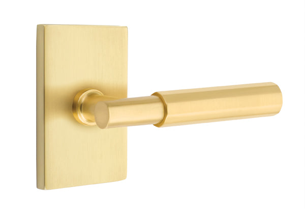 Emtek Select T-Bar Faceted Lever Modern Rectangular Rosette