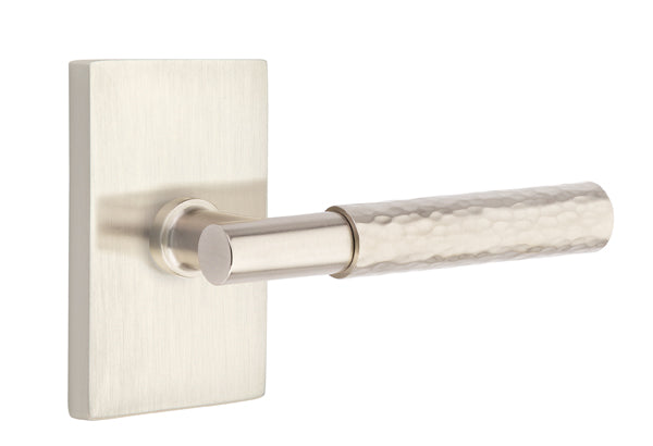 Emtek Select T-Bar Hammered Lever Modern Rectangular Rosette