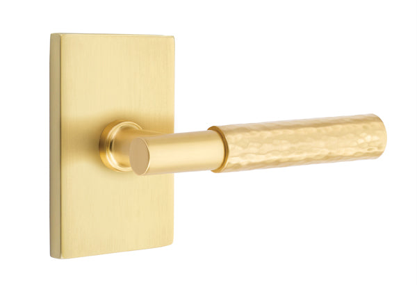 Emtek Select T-Bar Hammered Lever Modern Rectangular Rosette