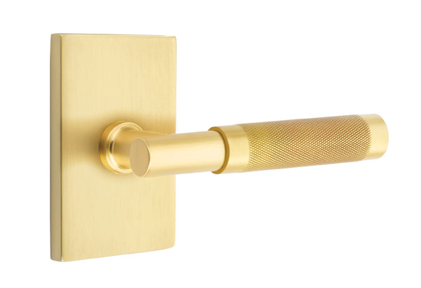 Emtek Select T-Bar Knurled Lever Modern Rectangular Rosette