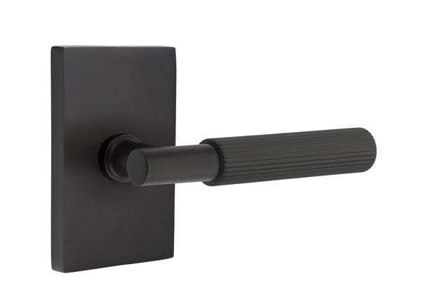 Emtek Select T-Bar Straight Knurled Lever Modern Rectangular Rosette