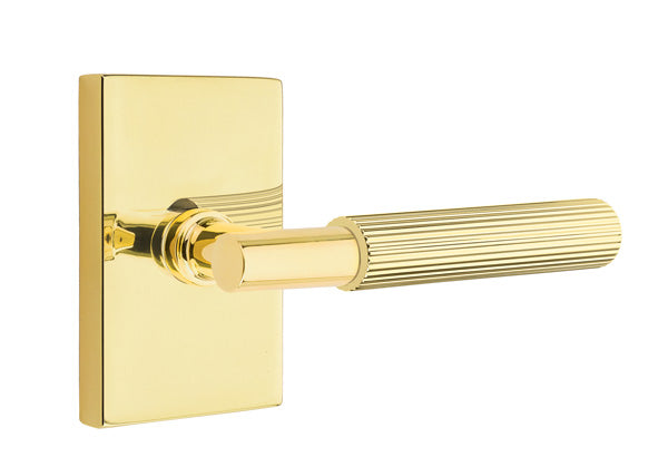 Emtek Select T-Bar Straight Knurled Lever Modern Rectangular Rosette