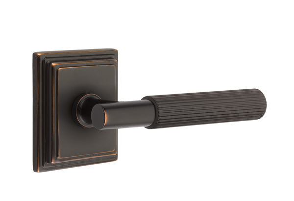 Emtek Select T-Bar Straight Knurled Lever Wilshire Rosette