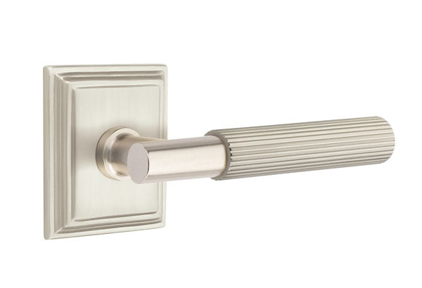 Emtek Select T-Bar Straight Knurled Lever Wilshire Rosette