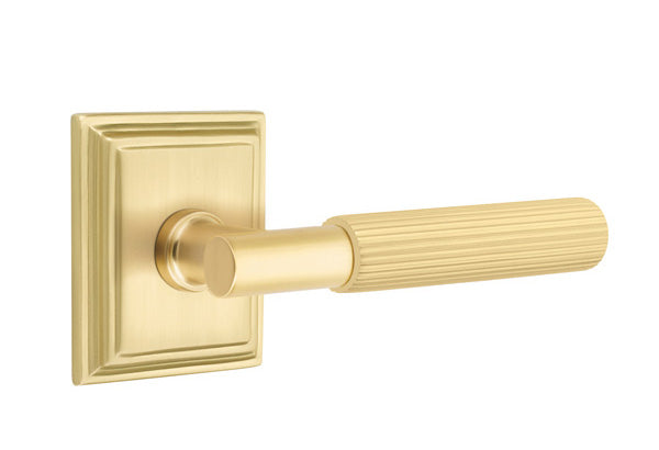 Emtek Select T-Bar Straight Knurled Lever Wilshire Rosette
