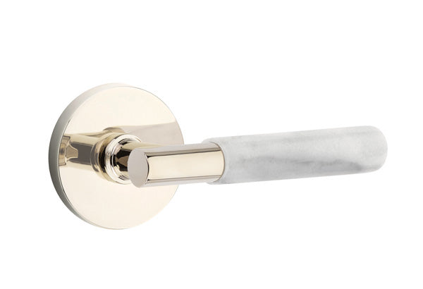 Emtek Select T-Bar White Marble Lever Disk Rosette