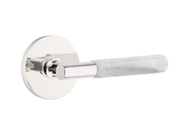 Emtek Select T-Bar White Marble Lever Disk Rosette