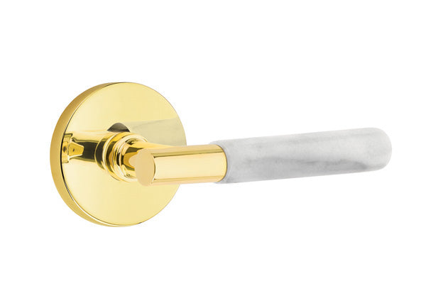 Emtek Select T-Bar White Marble Lever Disk Rosette