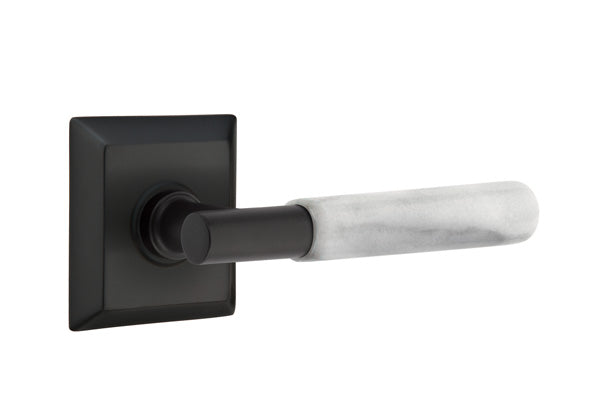 Emtek Select T-Bar White Marble Lever Quincy Rosette