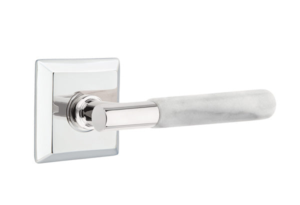 Emtek Select T-Bar White Marble Lever Quincy Rosette