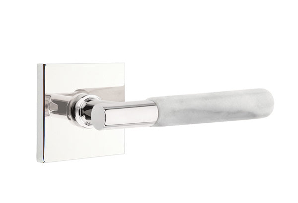 Emtek Select T-Bar White Marble Lever Square Rosette