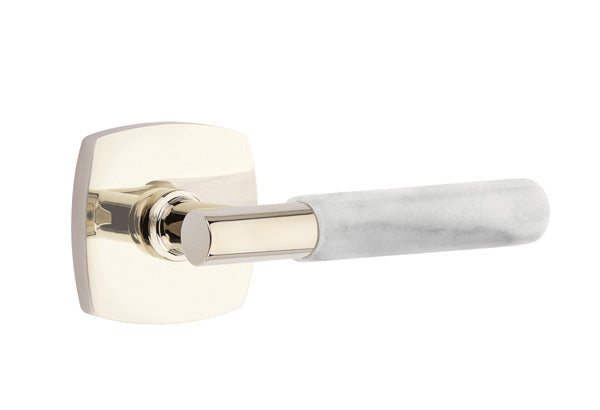 Emtek Select T-Bar White Marble Lever Urban Modern Rosette