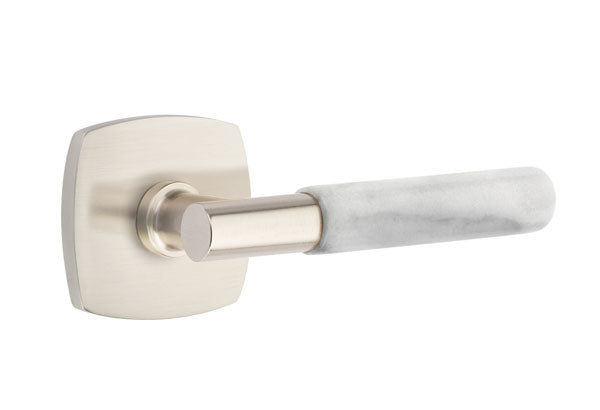 Emtek Select T-Bar White Marble Lever Urban Modern Rosette