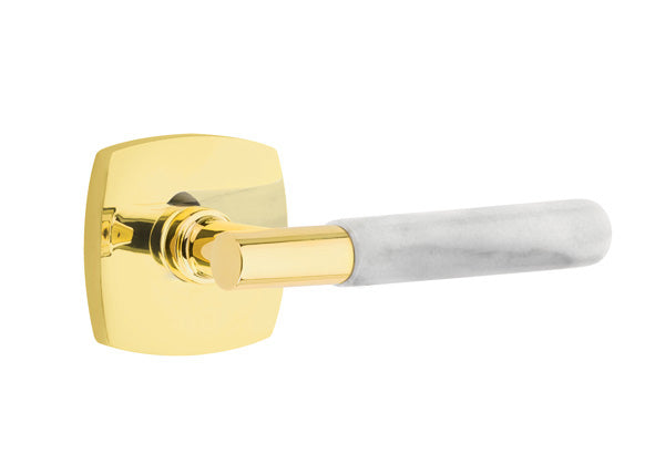 Emtek Select T-Bar White Marble Lever Urban Modern Rosette
