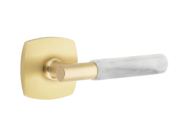 Emtek Select T-Bar White Marble Lever Urban Modern Rosette