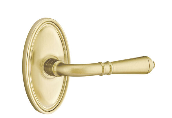 Emtek Door Handle - Turino Lever Oval Rosette - Classic Brass