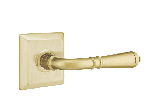 Emtek  Door Handle - Turino Lever Quincy Rosette - Classic Brass