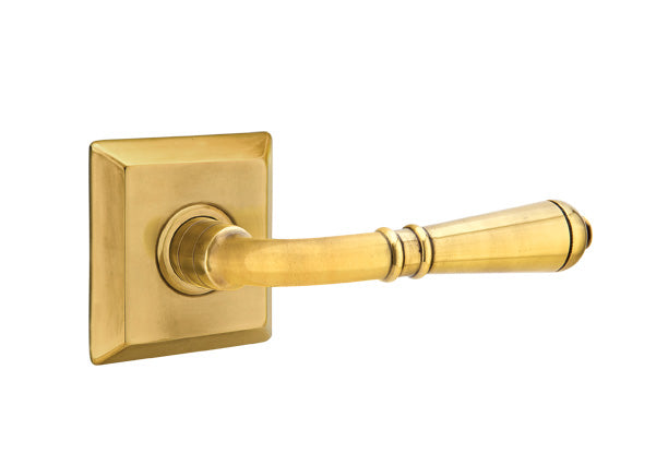 Emtek  Door Handle - Turino Lever Quincy Rosette - Classic Brass
