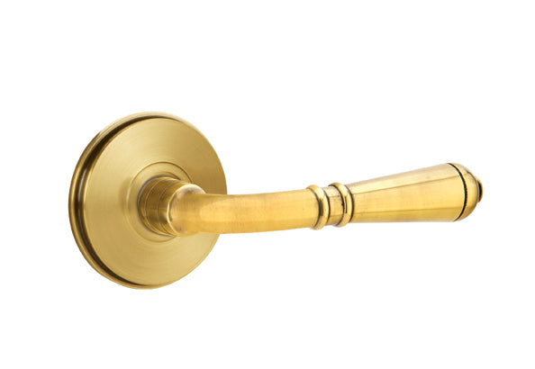 Emtek Door Handle - Turino Lever Watford Rosette - Classic Brass