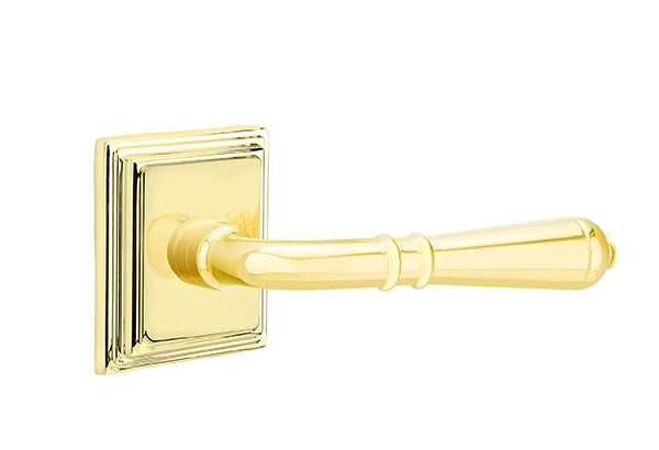 Emtek  Door Handle - Turino Lever Wilshire Rosette - Classic Brass