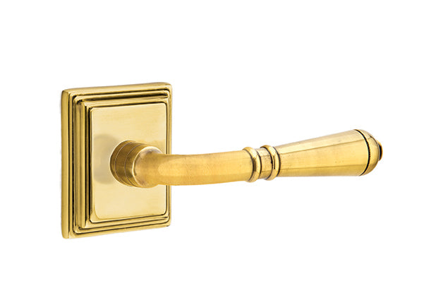 Emtek  Door Handle - Turino Lever Wilshire Rosette - Classic Brass